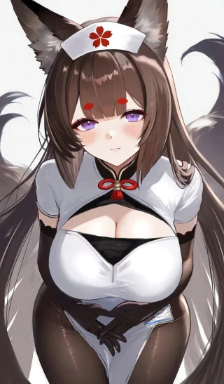 Amagi as a nurse [azur lane] (pootarou)