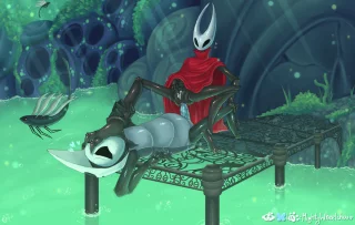 March community suggestion from bluesky; Hornet riding Quirrel, with some extra touches from me :3 (OC)