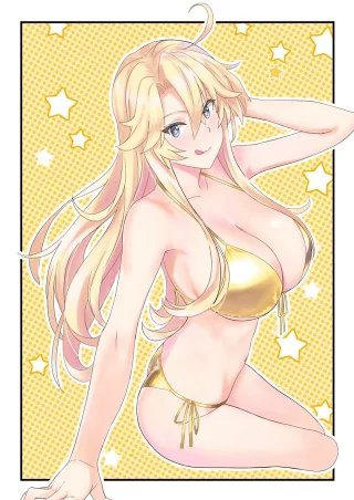 Golden Bikini Iowa (Kantai Collection) [@takaseasagiri]