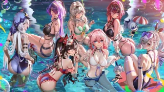 Swimsuit pool party [Honkai: Star Rail]