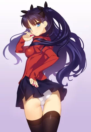 Rin's white panties [Fate] (曽我誠)