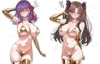 Sakura & Rin in golden week mode (shoko) [Fate/ Stay Night]