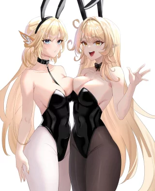 Nicole & Alice in bunny suits (QingShi)