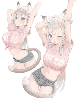 Moka-chan stretching