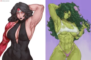 Wonder Woman & She-Hulk by me