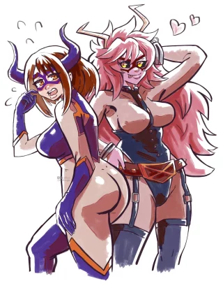 Mt lady Ochako and Midnight Mina