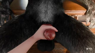 Handjob for the Horny Werewolf (VR34 Studio)