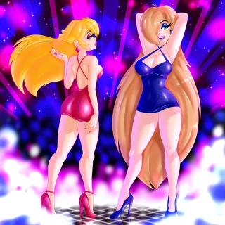Night Club Peach and Rosalina (Macaluso Art)
