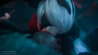 2B gets her throat used (darklulbird) [nier: automata]