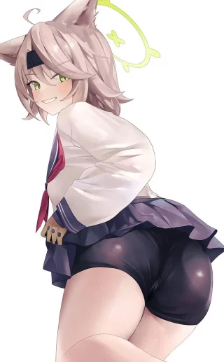 Otogi Lifting Her Skirt [Blue Archive]