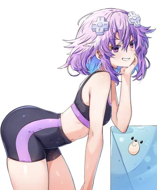 Neptunia Bending Over with a Smile