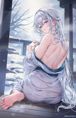 Machi during snowfall (MACHI / _Machi0910)
