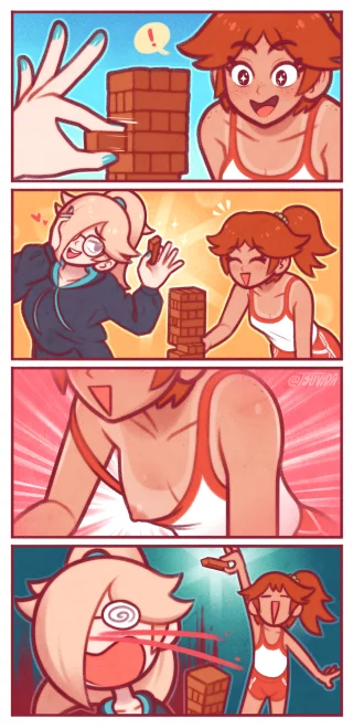 Daisy and Rosalina Jenga accident (Tsuvida)