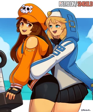 Bridget Giving May a Hug [Guilty Gear]