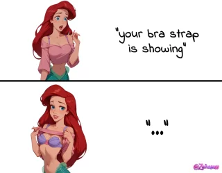 Ariel's bra strap is showing 🧜‍♀️